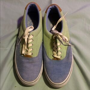 Polo Ralph Lauren Green and Blue Canvas Sneakers